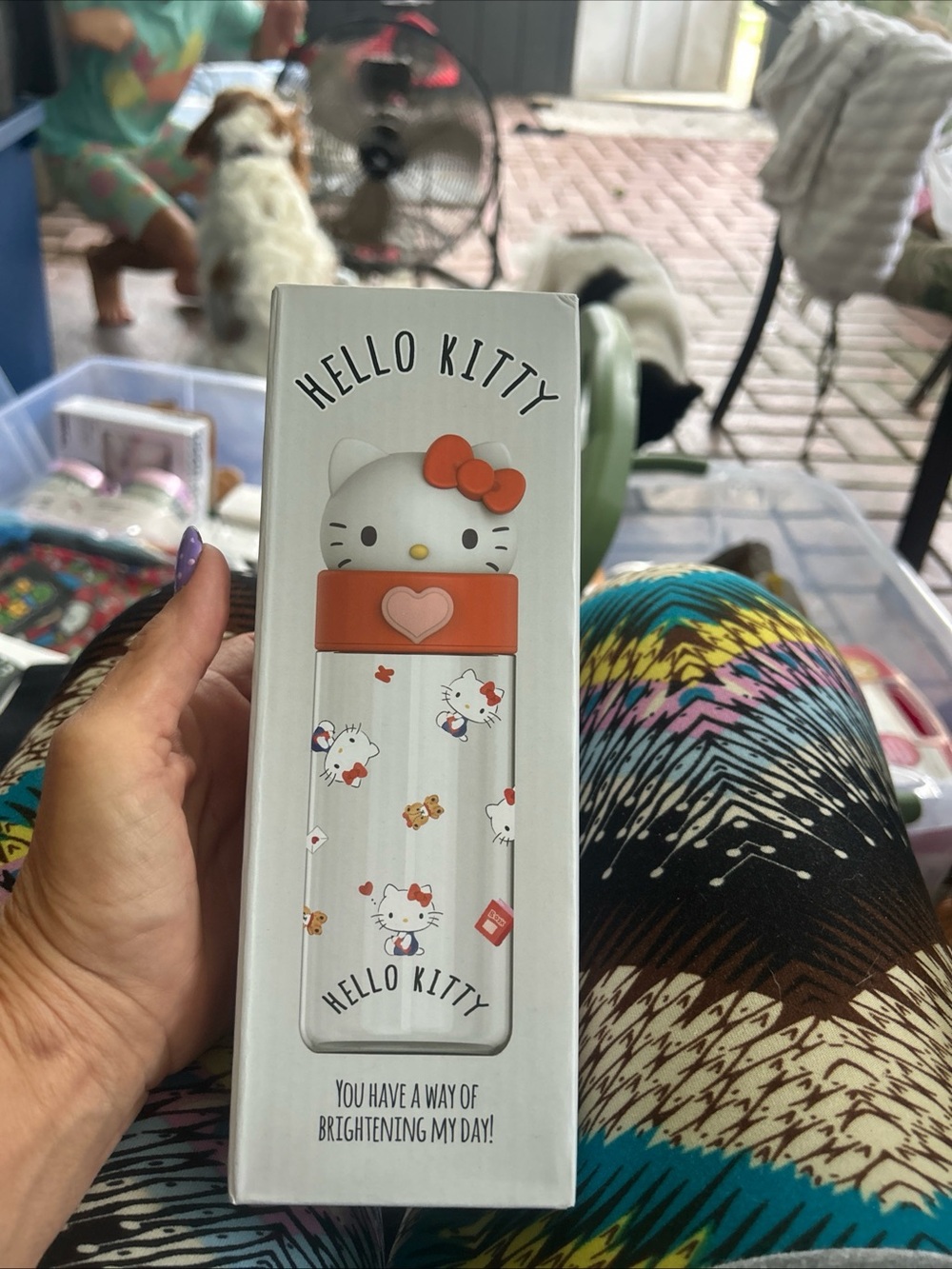 Hello Kitty Water Bottle - White with Orange Accents